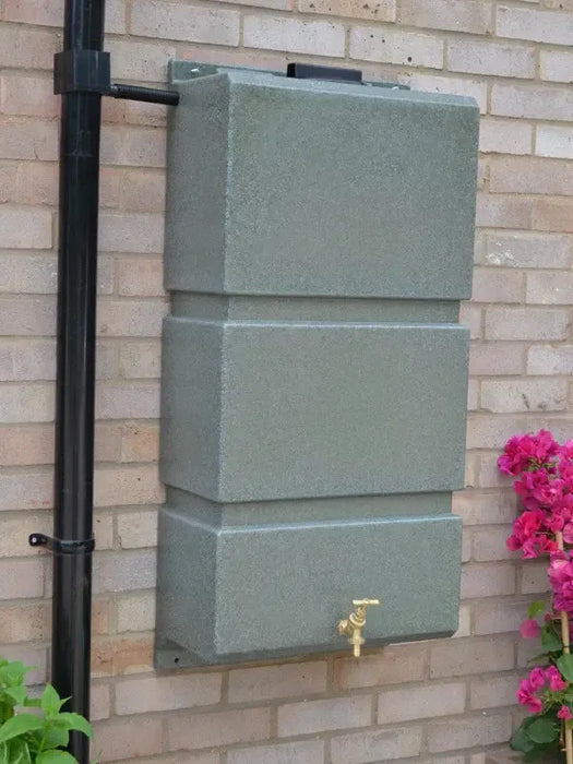 100 Litre Wall Mounted Water Butts - Green Marble
