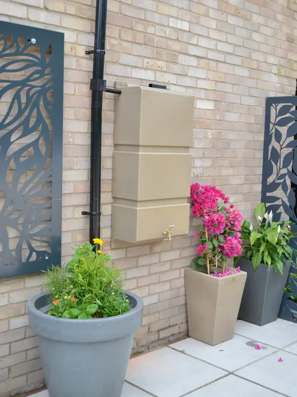 100 Litre Wall Mounted Water Butts - Sandstone