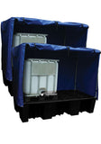 Twin Double IBC Bund Black c/w Frame and Cover